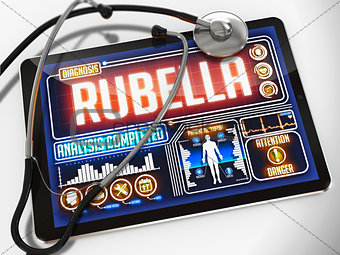 Rubella on the Display of Medical Tablet.