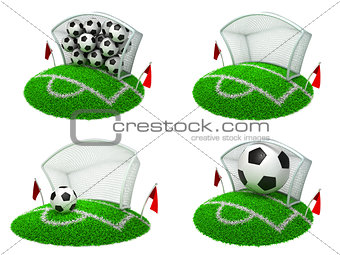 Soccer Concepts - Set of 3D Illustrations.