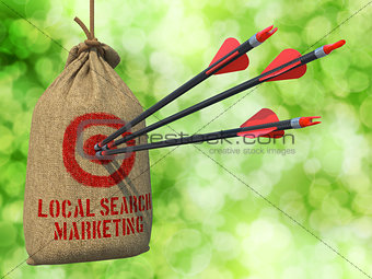 Local Search Marketing - Arrows Hit in Red Target.