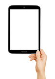 tablet computer isolated in a hand on the white backgrounds. collections