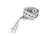 white measuring tape on an isolated white background