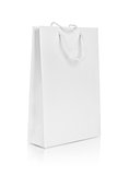blank paper bag on an isolated white background