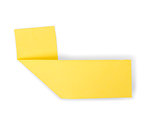 yellow sticky note on an isolated white background