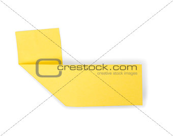 yellow sticky note on an isolated white background