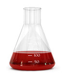 Laboratory Flask With Red Blood Isolated, 3d test tube