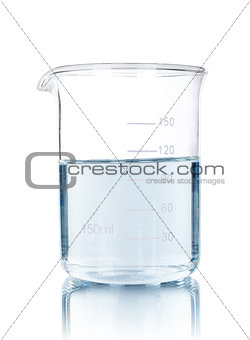 est-tube with blue liquid isolated on white
