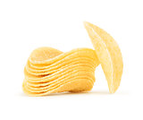 Potato Chips Isolated on White Background