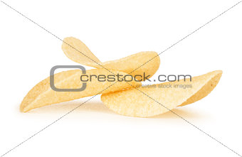 Potato Chips Isolated on White Background