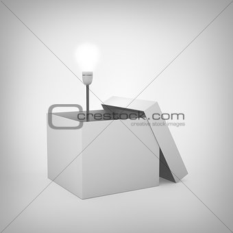 light bulb concept outside the box