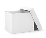 one open carton box in white color (3d render)