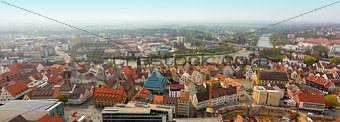 panoramic view from Ulm Munster church, Germany