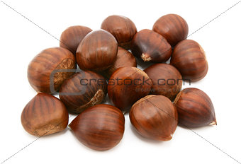 Sweet chestnuts in shells