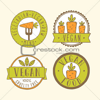 Vegan food badges.