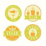 Vegan food badges.