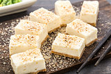 Sweet cheesecake with almond