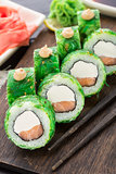 Sushi rolls covered with chuka