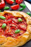 Galette with tomato and basil