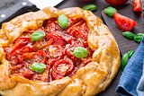 Galette with tomato and basil