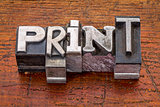 print word in metal type