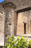 Ancient column in Pompeii, Italy