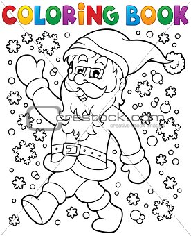 Coloring book Santa Claus in snow 2