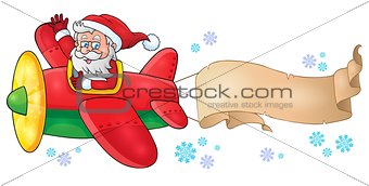 Santa Claus in plane theme image 6
