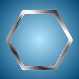 Abstract metallic hexagon logo background