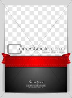 Abstract background with red ribbon