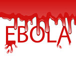 Warning epidemic Ebola virus, bloody font