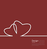 Layout couple hearts for design card on Valentines Day 