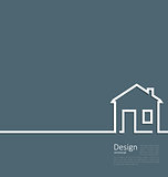 Web template house logo in minimal style