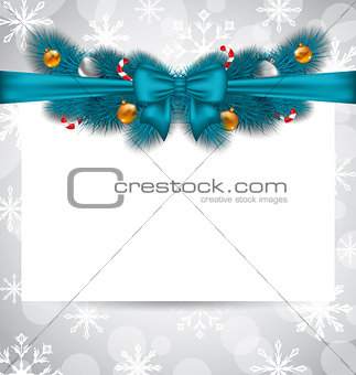 Greeting elegant invitation with Christmas decoration