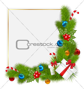 Decorative border from a traditional Christmas elements 