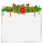 Greeting card with traditional Christmas elements