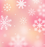New Year pink wallpaper with snowflakes