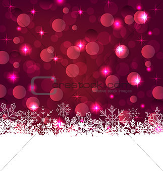 Christmas glowing background with snowflakes
