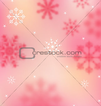 New Year pink wallpaper with snowflakes
