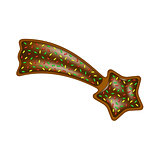 Christmas gingerbread in shape of falling star