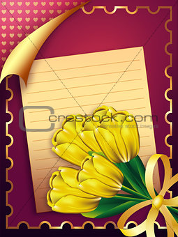 Card with tulips