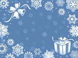 Christmas greeting card in blue hues
