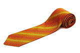 orange tie close up
