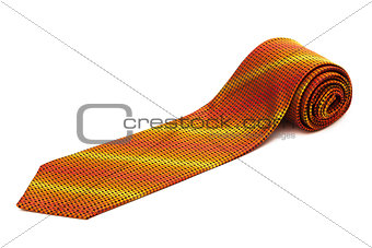 orange tie close up