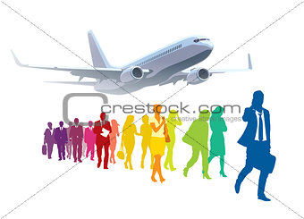 Businesspeople traveling