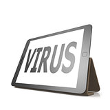 Tablet with virus word