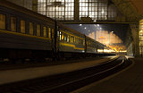  railway station at night in Lvov