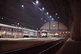  railway station at night in Lvov