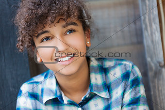 Happy Mixed Race African American Girl 