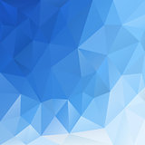 vector polygonal background pattern - triangular design in blue sky color - azure