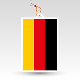 vector simple german price tag - symbol of made in germany - label with string
