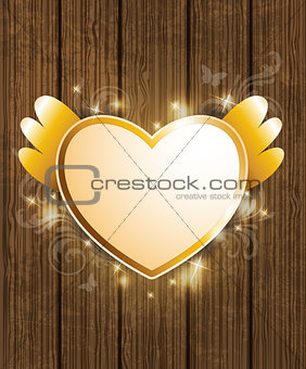 Golden heart for Valentine's Day